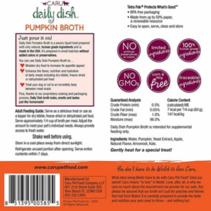 Caru Daily Dish Pumpkin Broth for Dogs & Cats 1.1 lbs Online Hot Sale