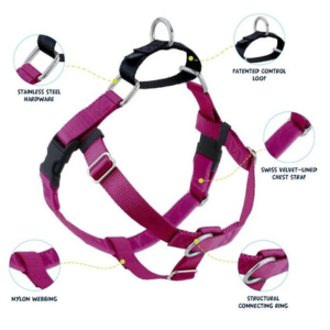 2 Hounds Design Freedom No-Pull Dog Harness With Leash Raspberry For Sale