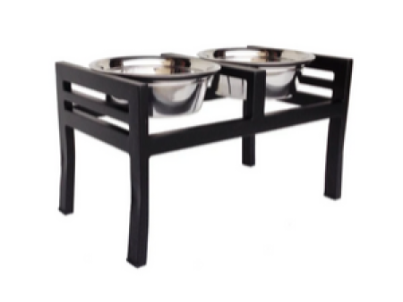 Pets Stop Moretti Double Diner Feeder Black Fashion