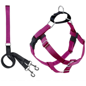 2 Hounds Design Freedom No-Pull Dog Harness With Leash Raspberry For Sale