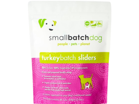 Small Batch Turkey Frozen Raw Dog Food Sliders, 3 lbs Supply