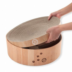 Necoichi Cozy Cat Scratcher Bowl, Oak Online Hot Sale