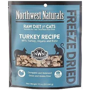 Northwest Naturals Freeze-Dried Turkey Nibbles Cat Food 11 oz Supply