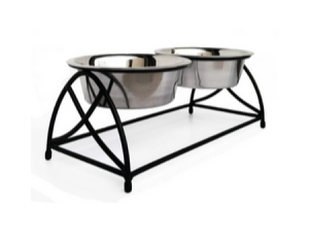 Pets Stop Butterfly Double Diner Raised Feeder Black For Discount