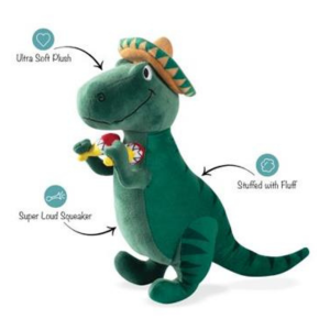 Pet Shop by Fringe Studio T-Mex Rex Plush Dog Toy Supply